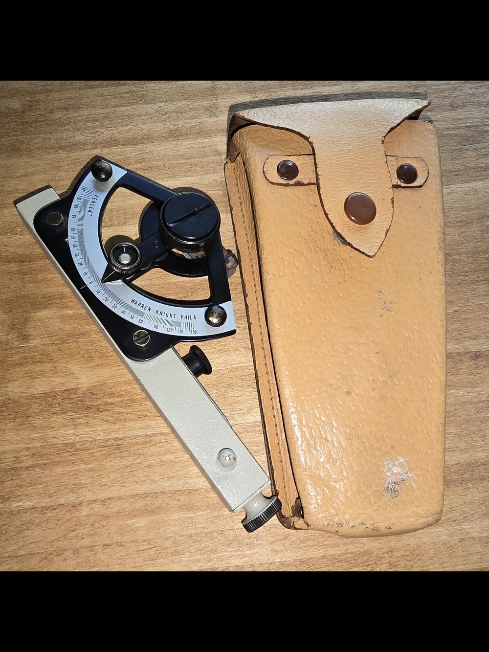 Vintage Warren-Knight No. 175 Abney Level Surveying Tool w Original Leather Case